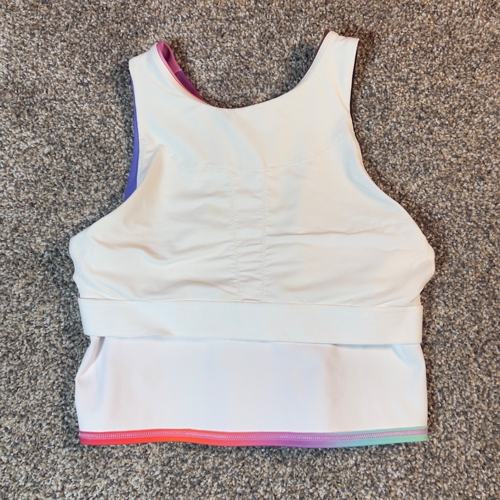 Athleta Crop Tank Top Women XS Multicolor Ombre Athletic Workout Yoga Activewear - Picture 5 of 7